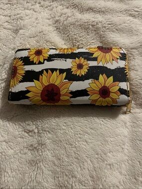 Sunflower Stripe Zip-Around Wallet - Yellow/Black